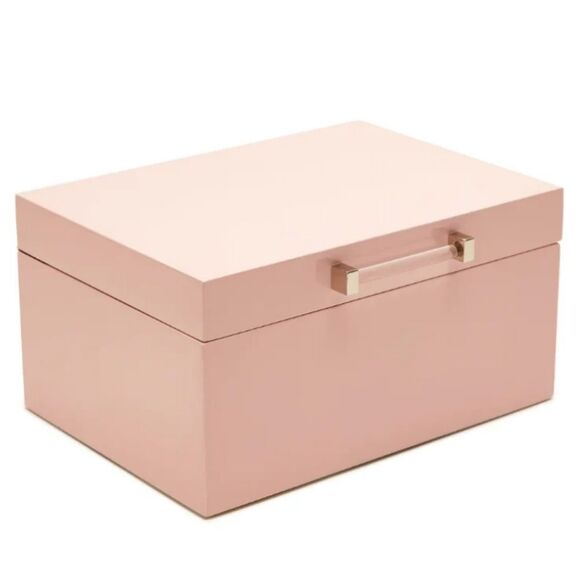 At Home Glossy Jewelry Organizer w/Gold Acrylic Accents